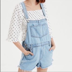 🦅 American Eagle High rise Tomgirl Shortall Overalls - Size Large 🦅